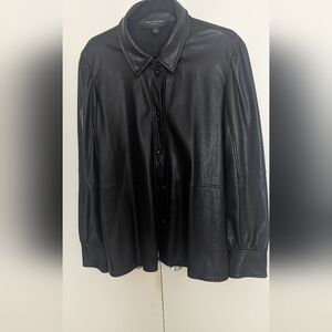 Marc New York Black Leather Shirt Jacket